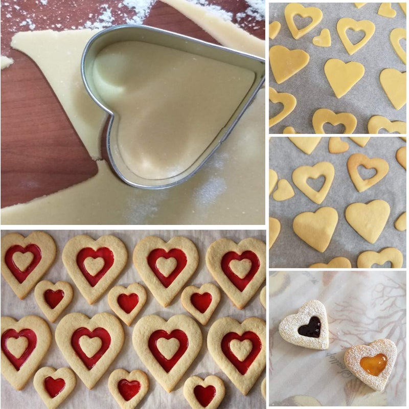 Tmflexe Love Heart Cookie Cutter Set Pack of 5 Valentines Day Heart Biscuit Cutter for Sandwiches, Pastries, Fruit and Cakes Birthday, Wedding Baking Tools - Image 4